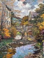 Belgische school (XX) - Riviertje met brug