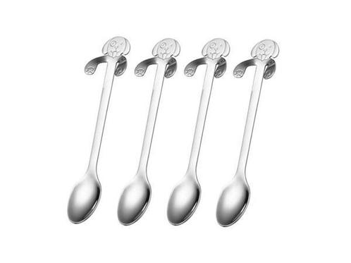 Veiling - Set van theelepels - zilver - honden design - rvs, Huis en Inrichting, Keuken | Bestek