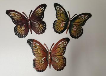 Vlinder wandhangers set van 3 stuks