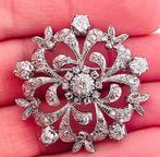 Broche - 18 karaat Witgoud Diamant (Natuurlijk), Sieraden, Tassen en Uiterlijk, Antieke sieraden
