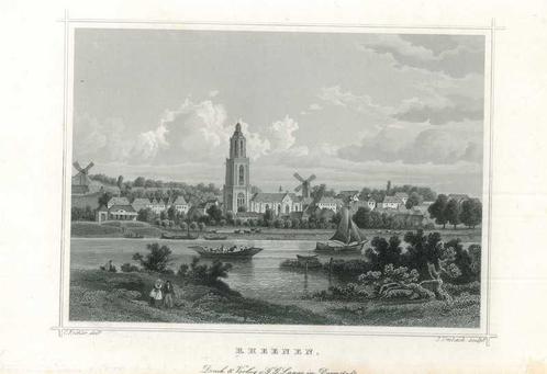 Zicht op Rhenen, Antiek en Kunst, Kunst | Etsen en Gravures