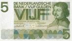 Bankbiljet 5 gulden 1966 Vondel I Prachtig, Postzegels en Munten, Bankbiljetten | Nederland, Verzenden