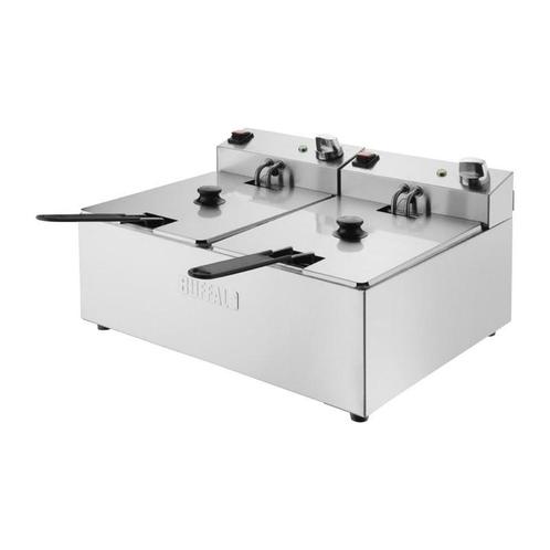 Friteuse Buffalo | 5 + 5 Liter | Digitale timer | 2x 2,8kW, Zakelijke goederen, Horeca | Keukenapparatuur, Nieuw in verpakking