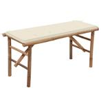 vidaXL Tuinbank inklapbaar met kussen 118 cm bamboe, Tuin en Terras, Tuinbanken, Verzenden, Nieuw, Hout