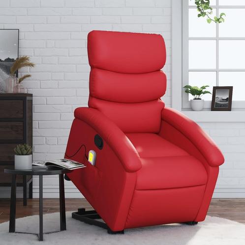 vidaXL Sta-op-massagestoel verstelbaar kunstleer rood, Huis en Inrichting, Fauteuils, Nieuw, Verzenden