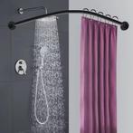 Uitschuifbare L-Vorm Douchegordijnrail Hoek Zonder Boren, Verzenden, Nieuw