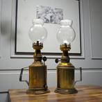 Lhirondelle & E. Besnard Paris - Olielamp - Messing, Glas