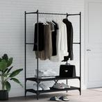 vidaXL Kledingrek met schappen bewerkt hout zwart, Kleding | Dames, Kledingrekken, Verzenden, Nieuw