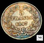 Frankrijk. Louis Philippe I. 5 Francs 1847-A, Paris, Postzegels en Munten, Munten | Europa | Niet-Euromunten