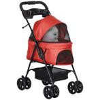 TRUUSK Opvouwbare Hondenbuggy Oxford Rood 67x45x96cm Kleine, Verzenden, Nieuw