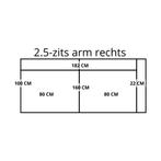 Leren elementenbank Flow - element 2.5 zits arm rechts, 150 tot 200 cm, Nieuw, Ophalen of Verzenden, Rechte bank
