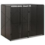 Containerberging dubbel 140x80x117 cm poly rattan zwart, Huis en Inrichting, Verzenden, Nieuw