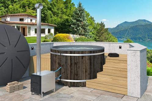 Hottub Premium, Ø 207, grijs graniet met deksel en trap., Tuin en Terras, Zwembad-toebehoren, Verzenden