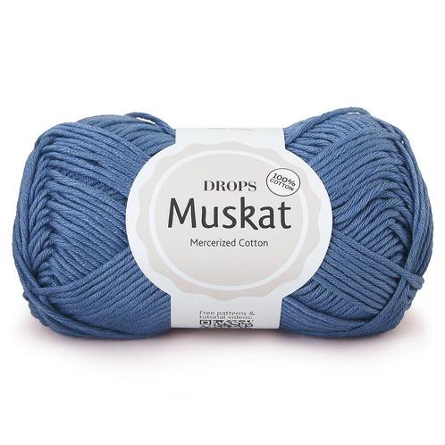 DROPS Muskat Uni Colour - 36 denimblauw - Katoen Garen, Hobby en Vrije tijd, Breien en Haken, Ophalen of Verzenden