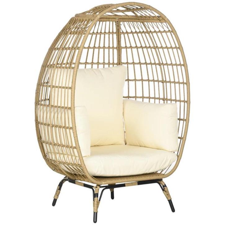 TRUUSK Rotanlook Rieten Stoel - Zachte Zitkussens - Aluminiu, Tuin en Terras, Tuinstoelen, Nieuw, Verzenden