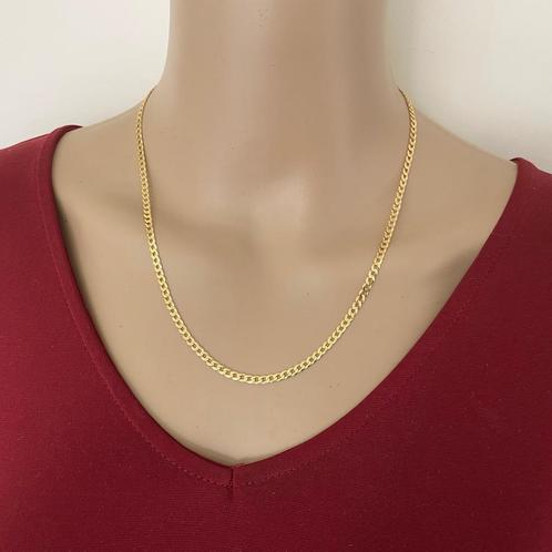 Gold plated 925 zilveren  gourmet ketting  3 mm, Sieraden, Tassen en Uiterlijk, Kettingen, Nieuw, Verzenden