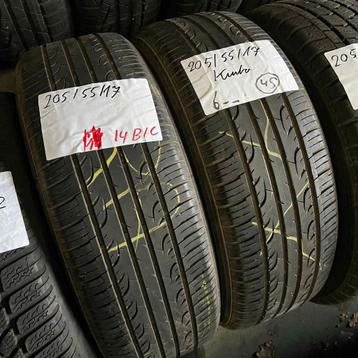 2 x Kumho 205-55-17 4 Seizoenbanden 6mm beschikbaar voor biedingen
