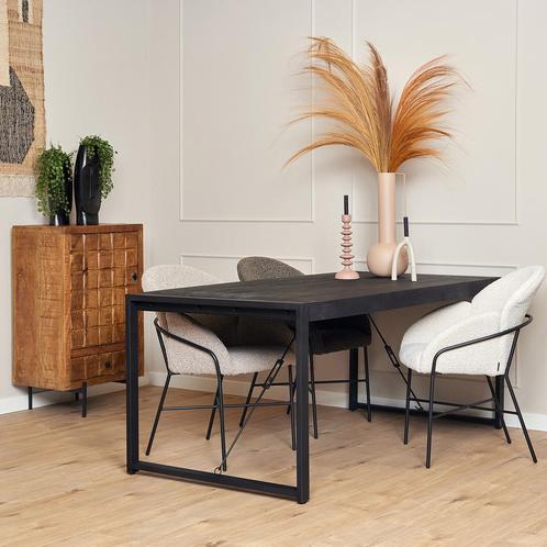 *WOONWINKEL* Starfurn Boaz Black Rechthoekige Eettafel Zwart, Huis en Inrichting, Tafels | Eettafels, Nieuw, Verzenden