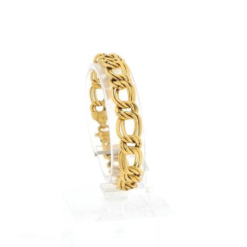 Gouden platte Prince of Wales armband | 17,5 cm (schakel), Sieraden, Tassen en Uiterlijk, Armbanden, Overige kleuren, Gebruikt
