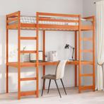 vidaXL Hoogslaper zonder matras massief grenenhout wasbruin, Eenpersoons, Bruin, Verzenden, Nieuw