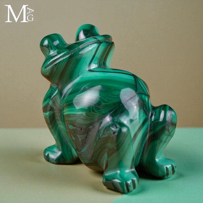 No Reserve Collectie Houtsnijwerk Malachiet - De Kikker -, Verzamelen, Mineralen en Fossielen