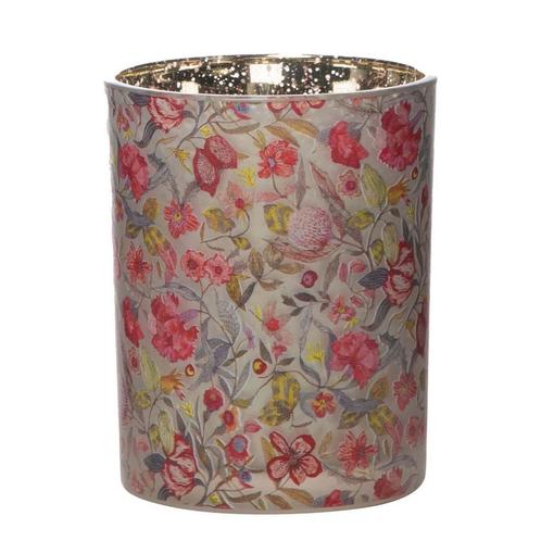 Windlicht Glas zara bloemen medium 12cm, Huis en Inrichting, Woonaccessoires | Overige, Verzenden