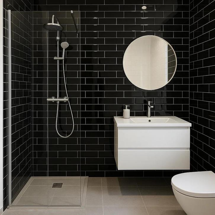 Rak Pure – Black – Wandtegel – 10x30cm – Shiny – 6513001625, Doe-het-zelf en Verbouw, Tegels, 40 tot 60 cm, 40 tot 60 cm, 10 m² of meer