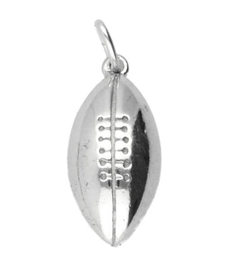 Zilveren Rugby bal ketting hanger - half, Sieraden, Tassen en Uiterlijk, Kettinghangers, Verzenden
