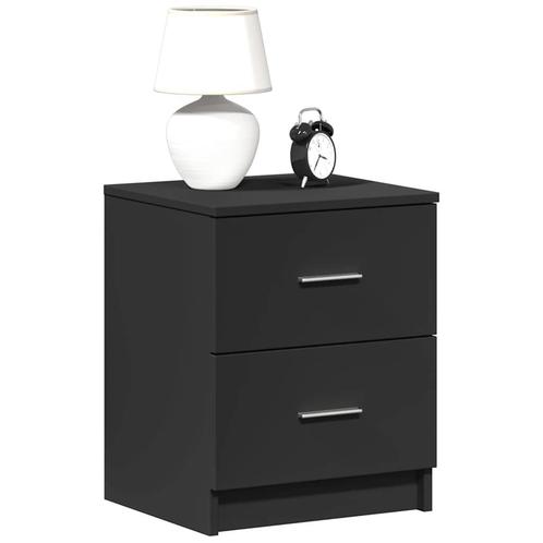 vidaXL Nachtkastjes 2 st met 2 lades 40x36x50 cm zwart, Huis en Inrichting, Slaapkamer | Nachtkastjes, Nieuw, Hout, Verzenden