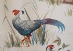 Exclusief stof voor country house met wilde fazanten -, Antiek en Kunst, Antiek | Kleden en Textiel