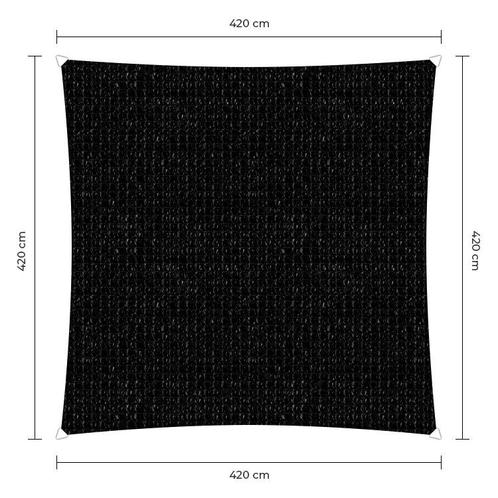 Vierkante schaduwdoek - Zwart - Waterdoorlatend - 4,2 x 4,2, Tuin en Terras, Schaduwdoeken, Ophalen of Verzenden