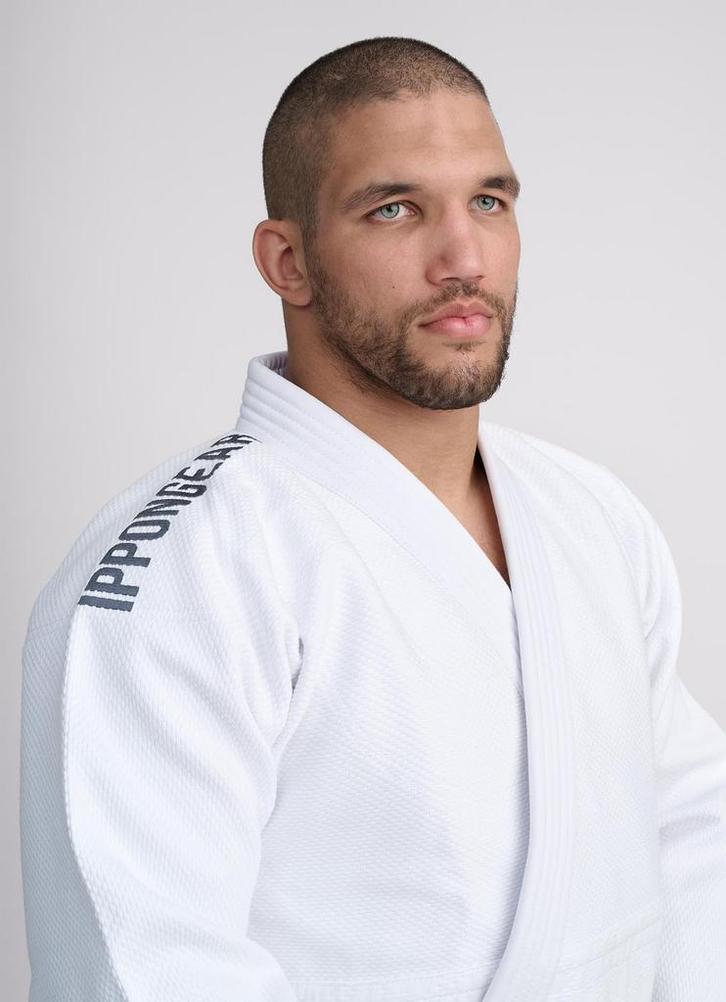 Ippon Gear Fighter 2 Witte jas slimfit (Maat: 175), Sport en Fitness, Vechtsporten en Zelfverdediging, Vechtsportpak, Nieuw, Judo