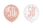 Ballonnen 50 Jaar Rosé Goud Glitz (6st), Kleding | Dames, Ophalen of Verzenden, Nieuw