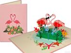 Flamingo’s pop-up wenskaart | Liefde, vriendschap, Vale..., Verzenden, Nieuw