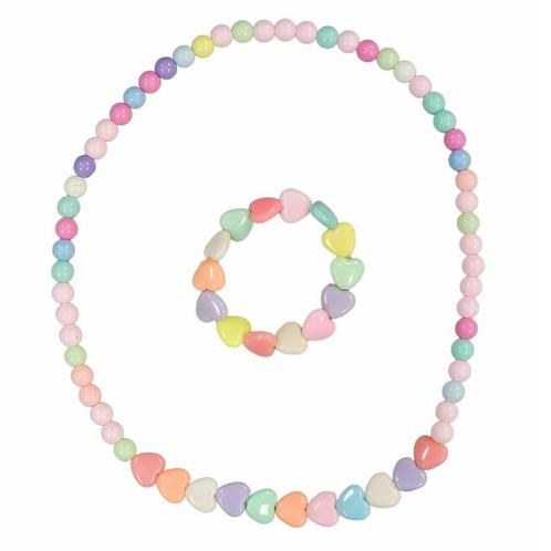 Fako Bijoux® - Kinderketting en Armband - Plastic - Hartjes, Sieraden, Tassen en Uiterlijk, Kettingen, Verzenden