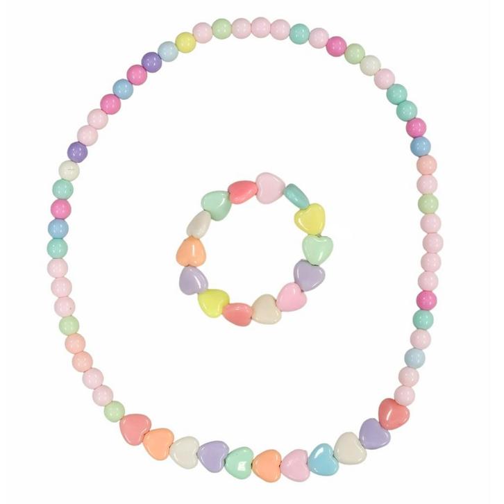 Fako Bijoux - Kinderketting en Armband - Plastic - Hartjes, Sieraden, Tassen en Uiterlijk, Kettingen, Verzenden
