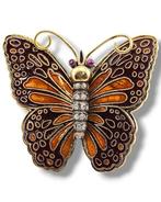 Broche - 14 karaat Geel goud, Antieke 14K Geelgouden Emaille, Sieraden, Tassen en Uiterlijk, Antieke sieraden