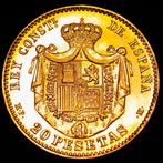 Spanje. Francisco Franco. 20 Pesetas 1896. Reacuñación de, Postzegels en Munten, Munten | Europa | Niet-Euromunten