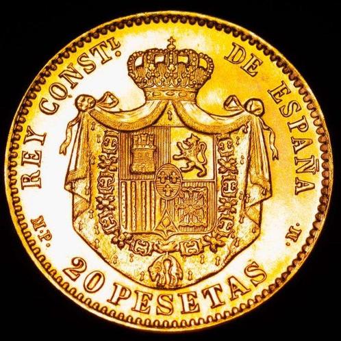 Spanje. Francisco Franco. 20 Pesetas 1896. Reacuñación de, Postzegels en Munten, Munten | Europa | Niet-Euromunten
