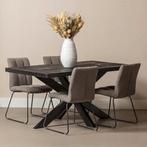 Mangohouten Eettafel Rechthoek Donald 240x100 cm (6cm) Zwart, Huis en Inrichting, Tafels | Eettafels, 100 tot 150 cm, Verzenden