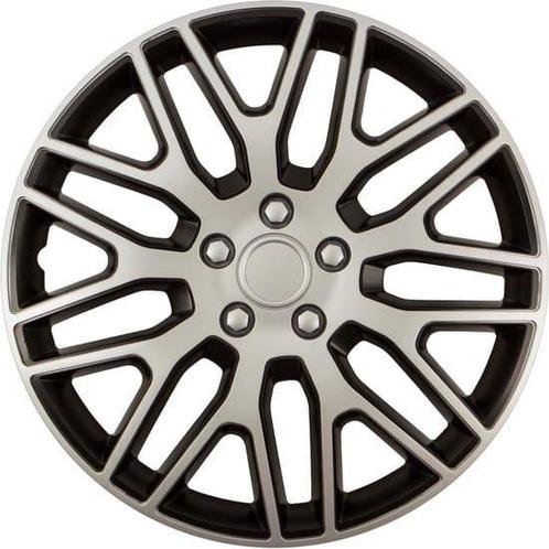 Wieldoppen Dakar Zilver/Zwart 16 inch - set (4 stuks), Auto diversen, Auto-accessoires, Zo goed als nieuw, Ophalen of Verzenden
