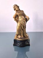 Beeld, De denkende vrouw - 23 cm - Verguld brons - 1920