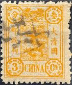 China 1892/1897 - China Kaiserreich 1894 - 3 Ca geel en 6 Ca, Gestempeld