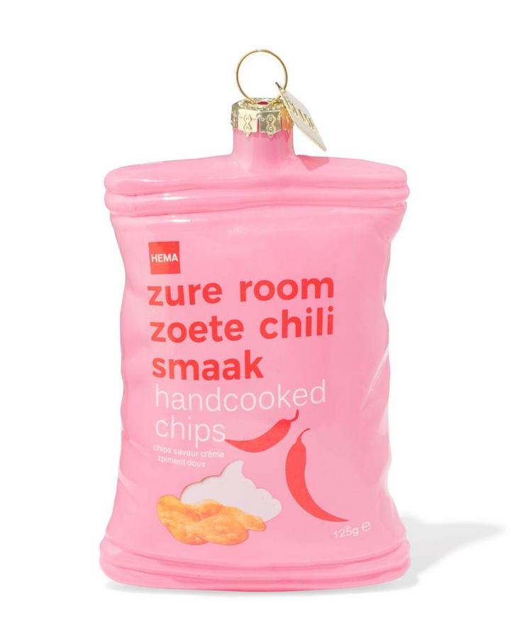 HEMA Kersthanger 10.5cm glas chips 3+1 gratis met HP, Diversen, Kerst, Nieuw, Verzenden