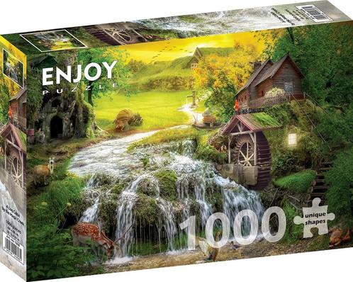 A Log Cabin by the Magic Creek Puzzel (1000 stukjes) | Enjoy, Hobby en Vrije tijd, Denksport en Puzzels, Nieuw, Verzenden
