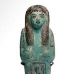 Oud-Egyptisch Faience Shabti met inscriptie aan de
