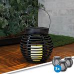 Solar lantaarn Basket - Voordeelset Small 3 stuks, Kunststof, Verzenden, Minder dan 50 watt, Staande lamp