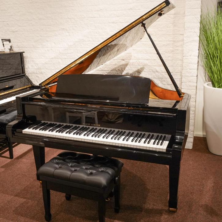 August Förster 170 PE messing vleugel, Muziek en Instrumenten, Piano's, Vleugel, Zwart, Zo goed als nieuw