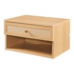 Wandrek Eiker met lade 40x31,5x23 cm eikenkleurig en rotan l, Huis en Inrichting, Woonaccessoires | Wandplanken en Boekenplanken