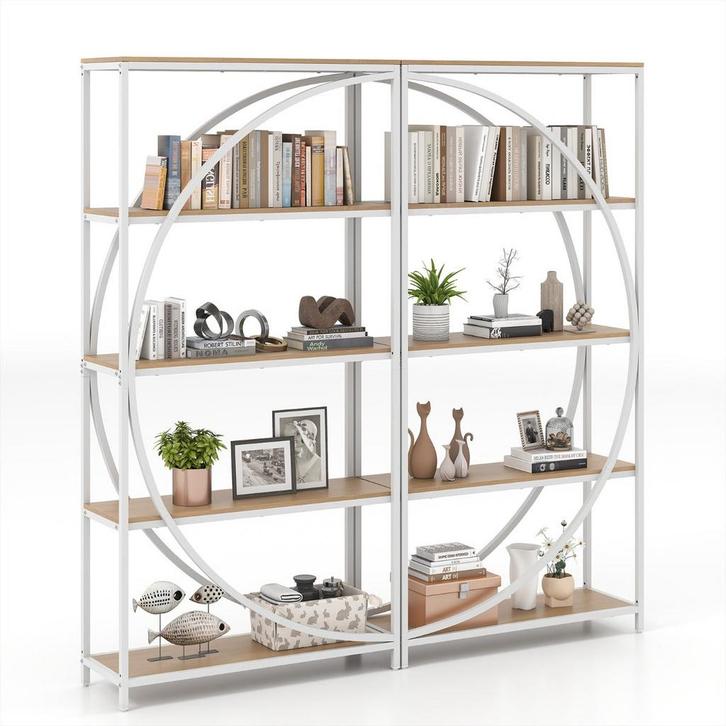 LIVSK Boekenkast Etagère - Halvemaanvormig Ontwerp met 5 Pla, Huis en Inrichting, Kasten | Vitrinekasten, Nieuw, Verzenden
